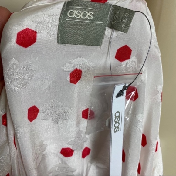 NWT ASOS Midi Long Sleeve Wrap Jacquard Dress - Picture 6 of 7